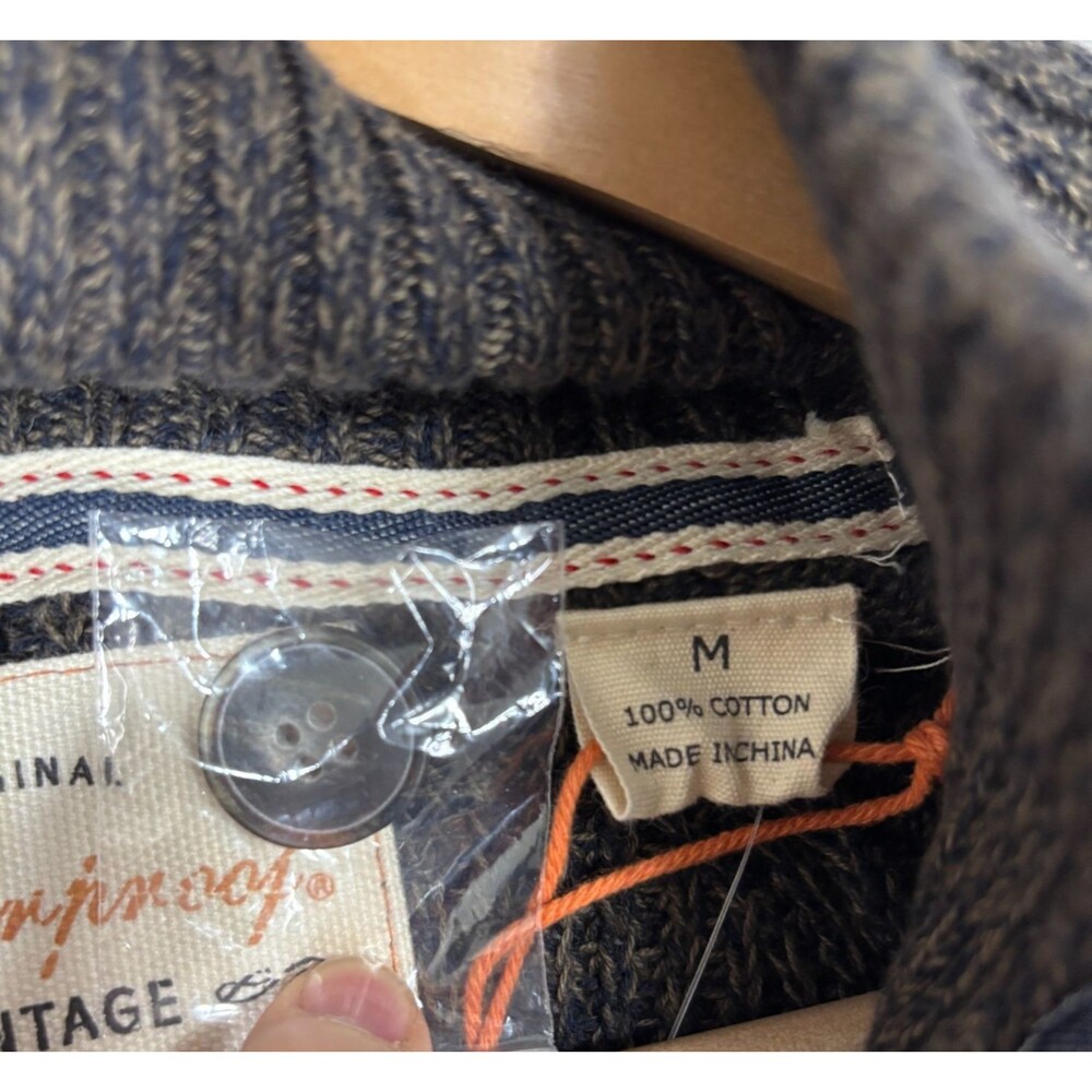 Heritage Weatherproof‎ Vintage Sweater Men’s M Tricol Brown NWT Cabincore Gift - Picture 5 of 8